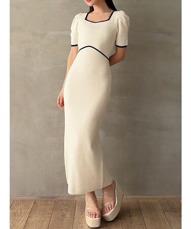 バイカラータイトワンピース