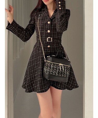 ツイードジャケットミニワンピース