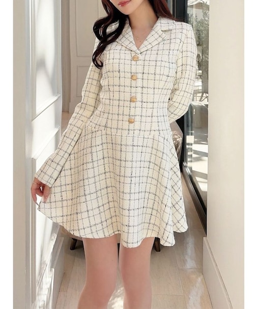 ツイードジャケットミニワンピース