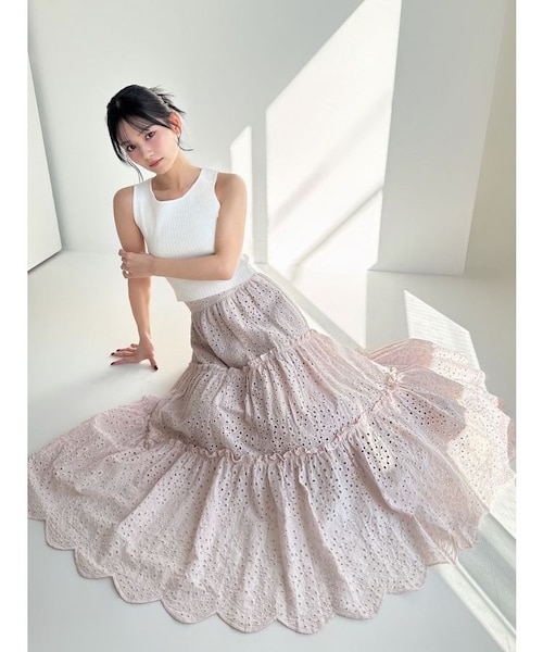 コットンレースティアードスカート｜リゼクシーの通販｜&mall（アンド