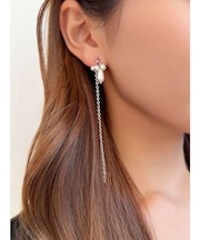 クラスターパールロングピアス