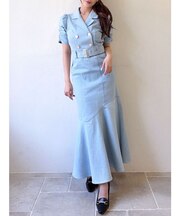 ステッチデザインマーメイドワンピース