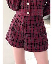 チェックハイウエストショートパンツ