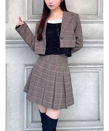 クロップドジャケット【セットアップ着用可能】
