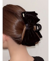 ベロアリボンヘアクリップ