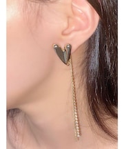 メタルハートロングピアス