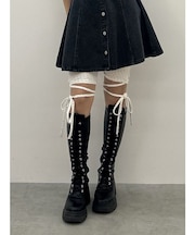 レースアップバイカーパンツ