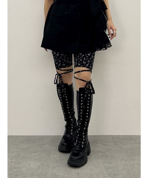 レースアップバイカーパンツ