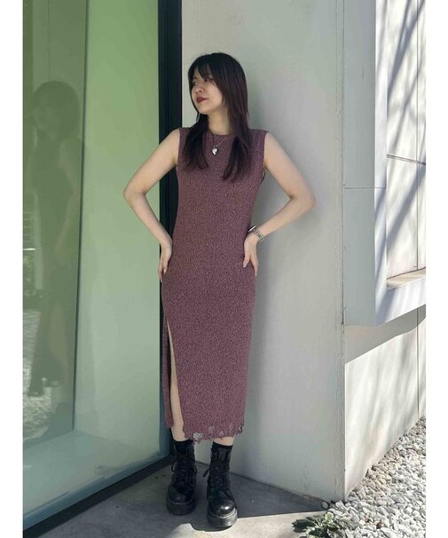 バックオープンサマーニットワンピース
