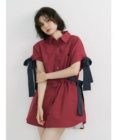 ウエストリボンチュニックシャツ