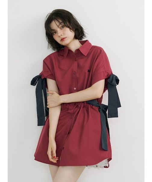 ウエストリボンチュニックシャツ