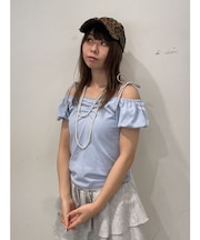 レースドッキングリボントップス