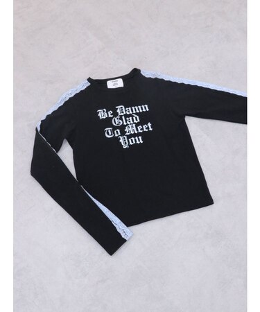 シャイニーロゴレースライントップス