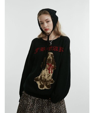 DOGジャガードルーズニット