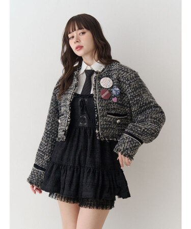 【PosTokyo】ノーカラーツイードジャケット