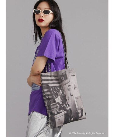 【JANIS】chain and synthetic leather strap tote bag【コラボ】