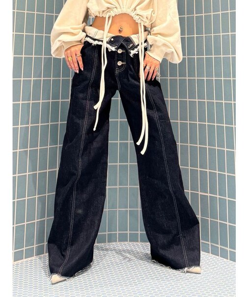 【Something ×PosTokyo】BELTLESS WIDE DENIM