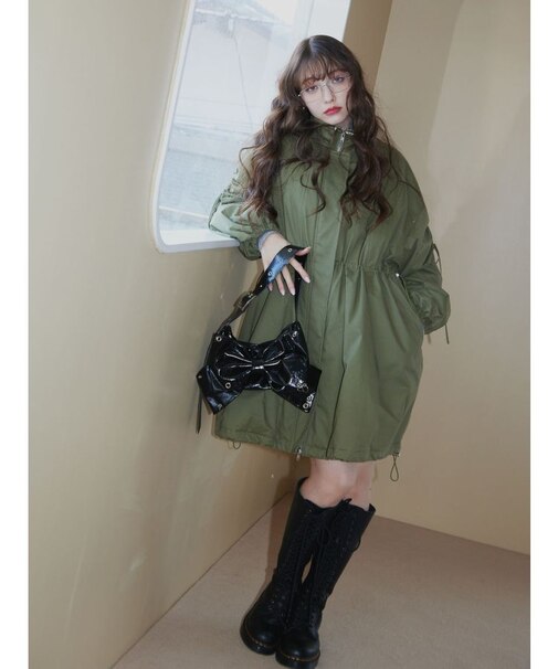 ギャザーリボンモッズコート