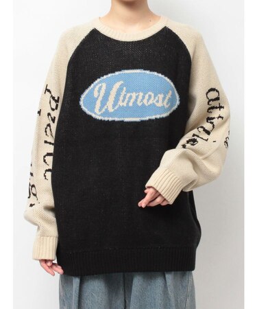 ラグランロゴルーズニット