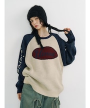 ラグランロゴルーズニット