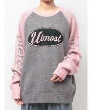 ラグランロゴルーズニット