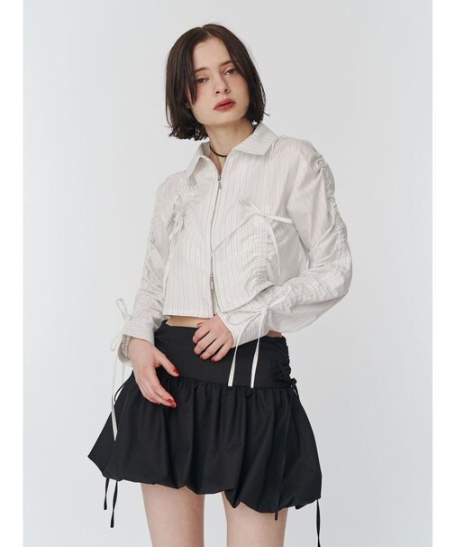 ギャザースリーブシャツ