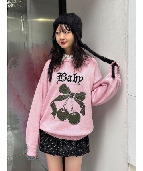 ジャガードチェリールーズニット｜ジュエティの通販｜&mall（アンド