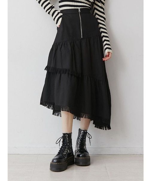 フリンジティアードスカート