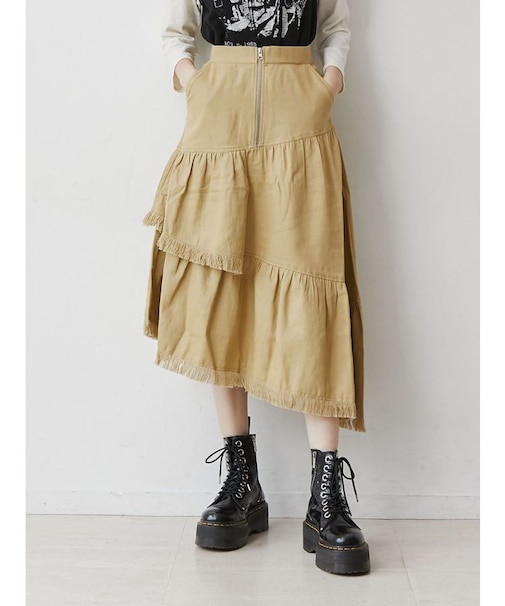 フリンジティアードスカート