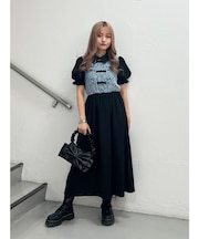 レースドッキングチャイナワンピース