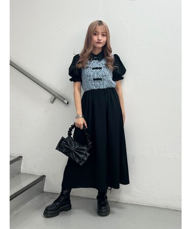 レースドッキングチャイナワンピース