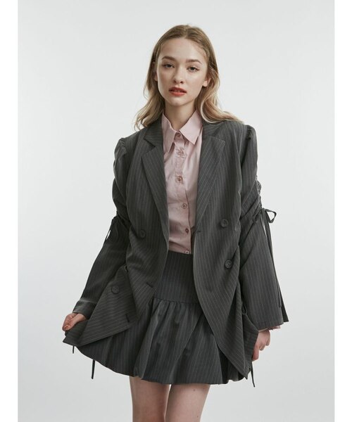 ギャザーリボンジャケットミニワンピース　jouetie ジュエティ ギャザーリボンジャケットミニワンピース【セットアップ対応