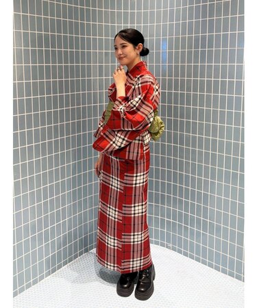 【jouetieオリジナル】タータンチェックセパレート浴衣セット
