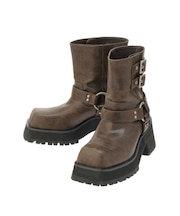 プラットフォームショートエンジニアブーツ