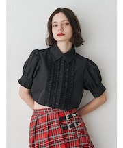 クロップドフリルブラウス