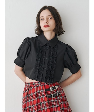 クロップドフリルブラウス