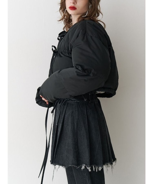 フロントリボンショートパッファブルゾン