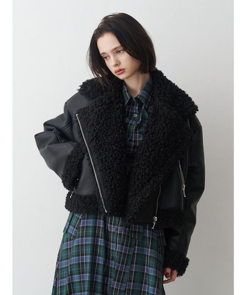 フェイクムートンショートジャケット｜ジュエティの通販｜&mall