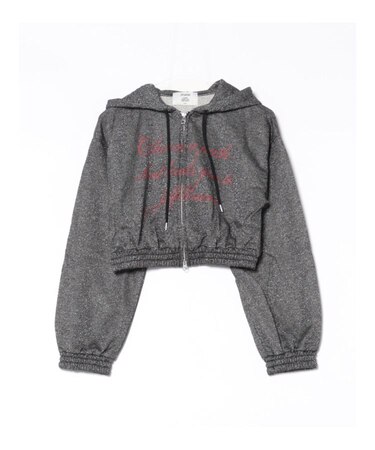 ラメクロップドZIPフーディー