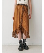 フリンジスリットストレートスカート