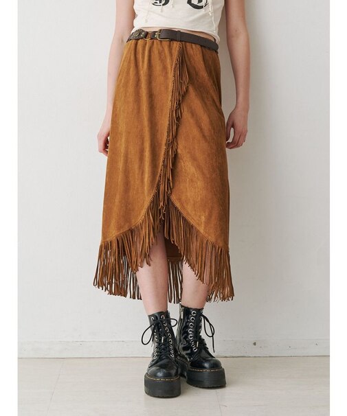 フリンジスリットストレートスカート