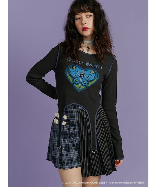 ジョジョ ストーンオーシャン × jouetie ガーターフィット Tシャツ М ジョジョの奇妙な冒険 ストーンオーシャン】ガーターフィットTシャツ