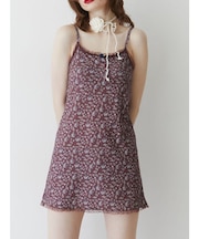 フラワーカットキャミワンピース