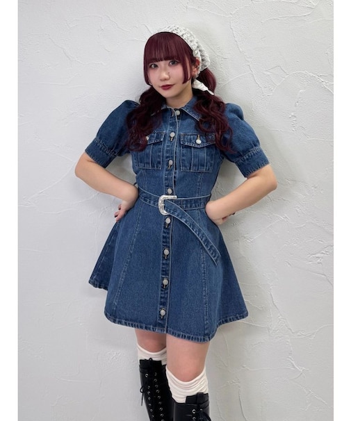 ウエスタンデニムミニワンピース