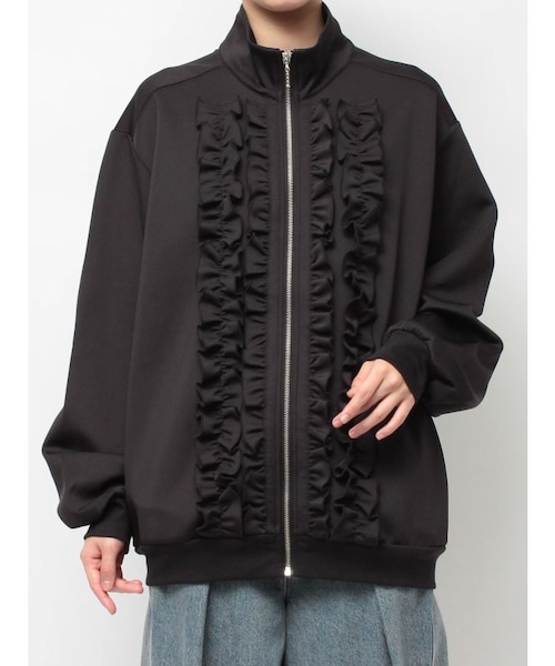 jouetie ルーズフリルトラックジャケット ブラック ルーズフリルトラックジャケット｜ジュエティの通販｜&mall