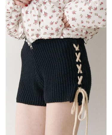 バイカラーステッチニットショーツ【セットアップ対応】