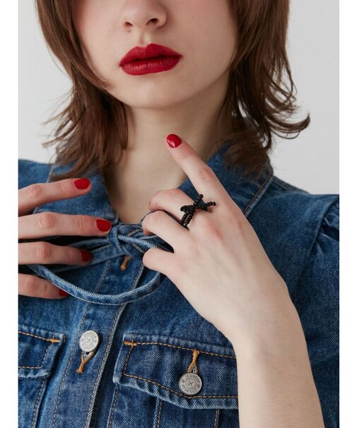 リボンビーズリング