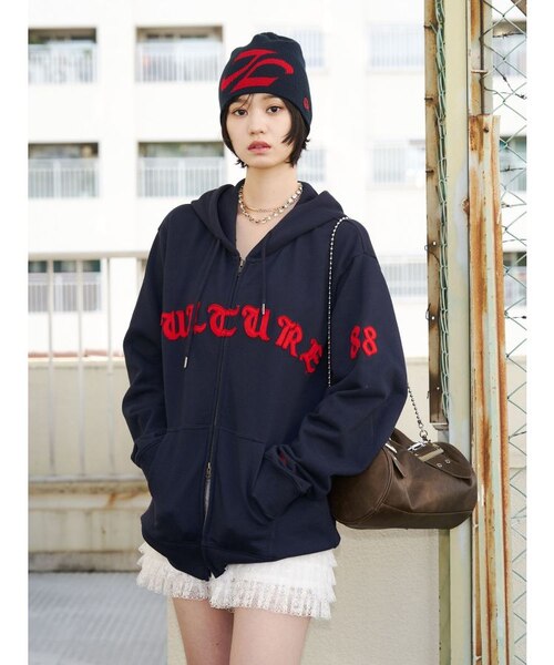 NEWERA×jouetie ZIPフーディ　パーカー　ネイビー NEW ERA?×jouetie】ZIPフーディ｜ジュエティの通販｜&mall