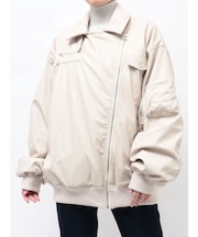 【ZOZO限定】フェイクレザーライダースMA-1ジャケット