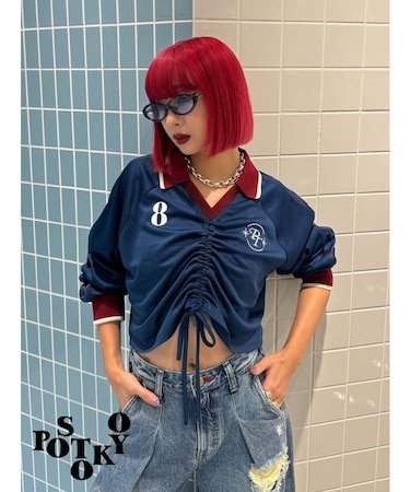 【Something ×PosTokyo】Front gather Sporty Tops